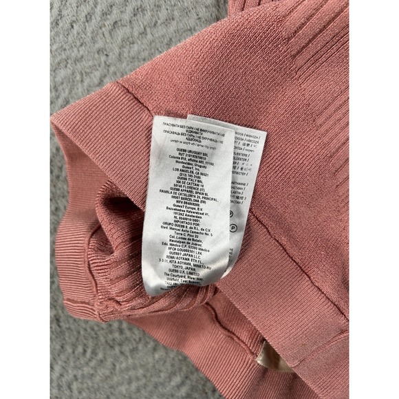 Guess Skirt Women's Small Pink Bandage Midi Ribbed Knit Cocktail Party Stretch - Picture 8 of 11